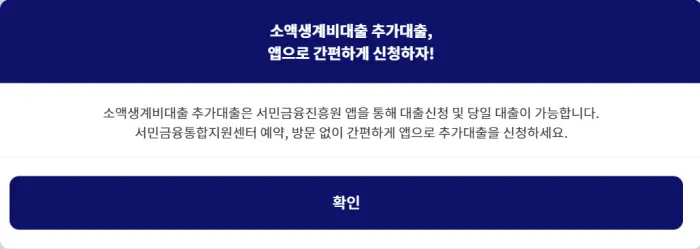 소액생계비대츨 추가 대출