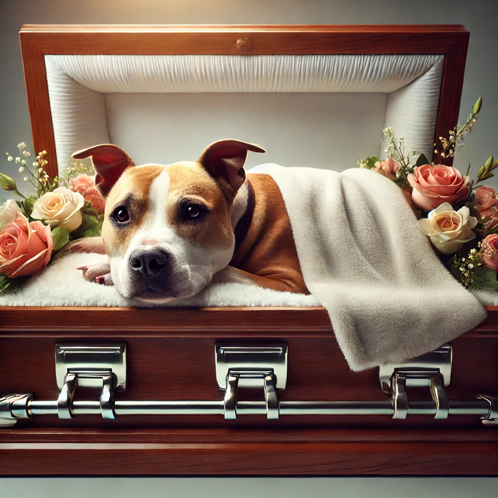 장례식을 준비하는 애견