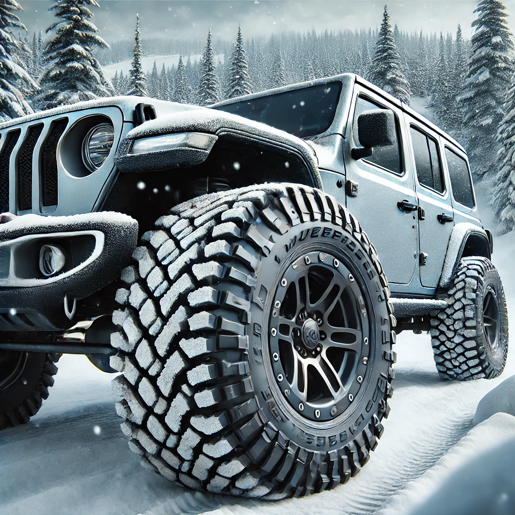 SUV차량에 스노우 타이어 장착