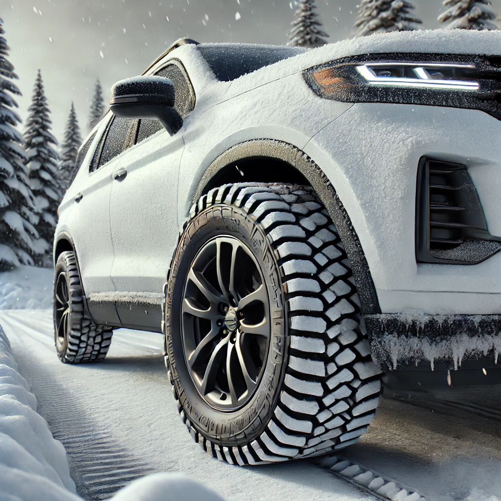 스노우 타이어 장착한 SUV