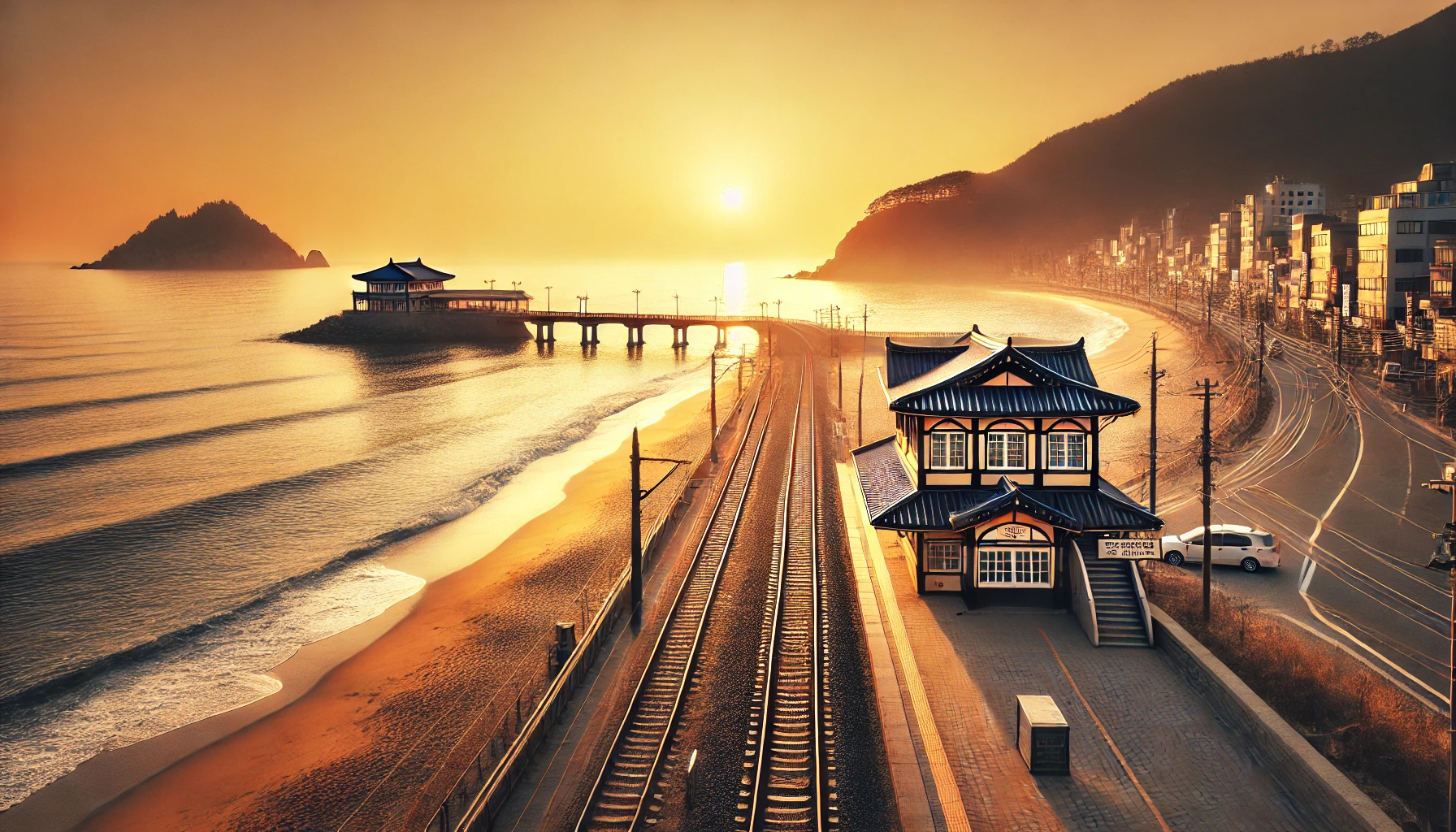 정동진은 해변과 기차역이 바로 연결된 독특한 장소로, 한국을 대표하는 해돋이 명소