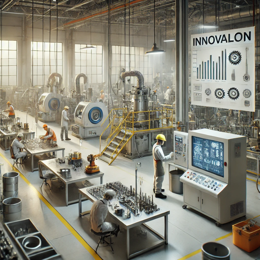 정부 지원 자금을 활용하여 새로운 기술을 도입하고 있는 소규모 사업장의 공장 내부