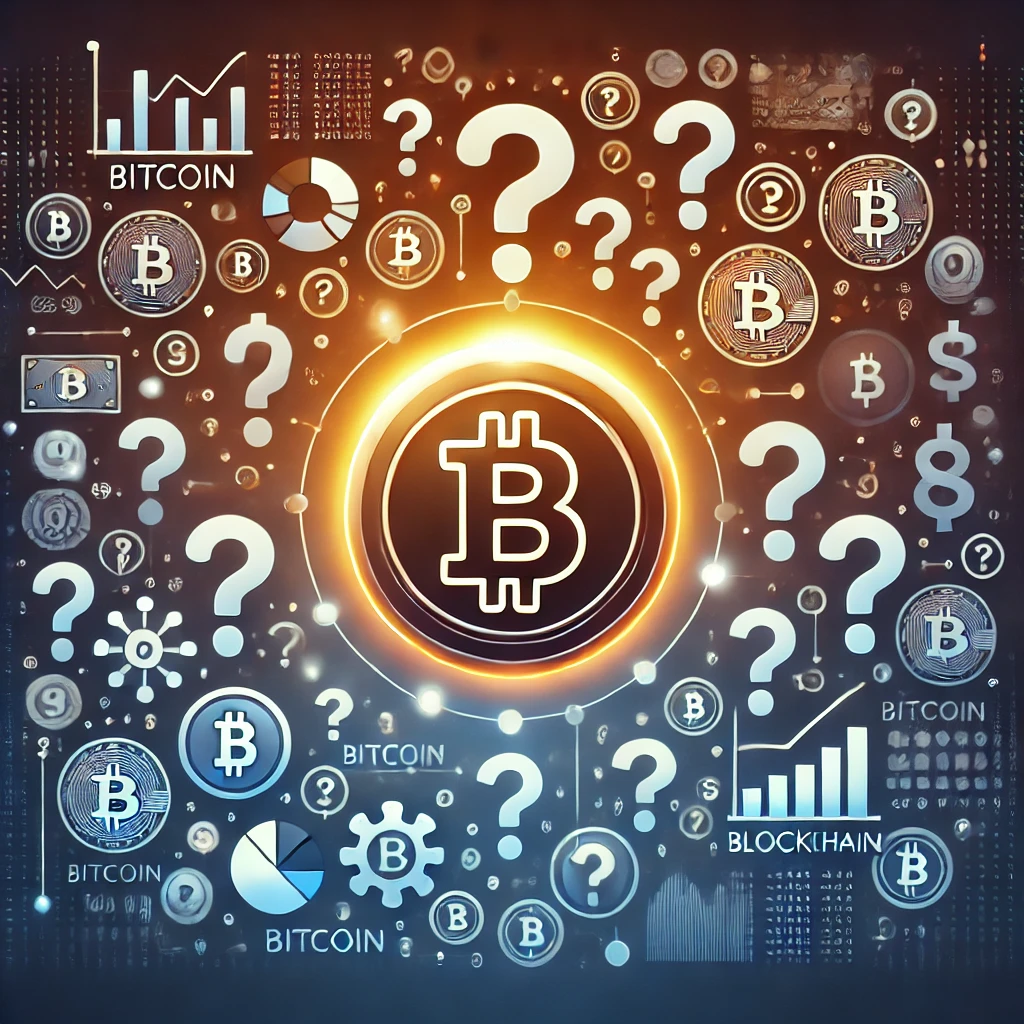 비트코인 코인 주변에 다양한 질문 아이콘