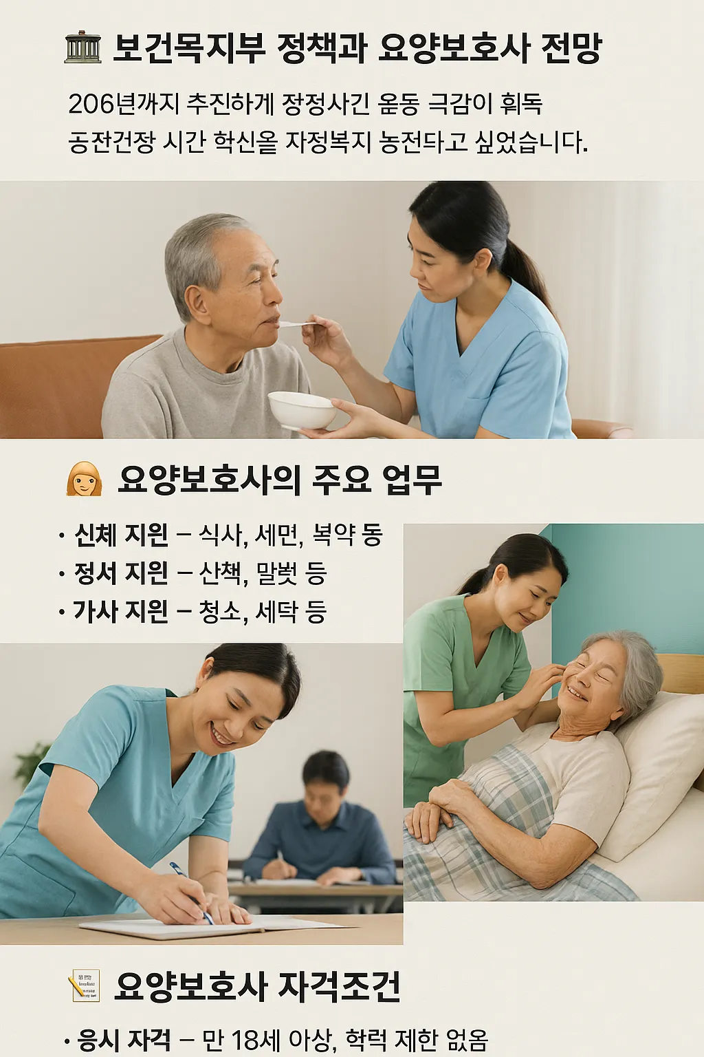 요양보호사 주요 업무