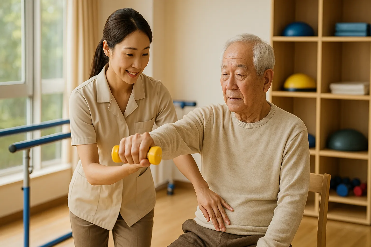 요양보호사와의 재활치료