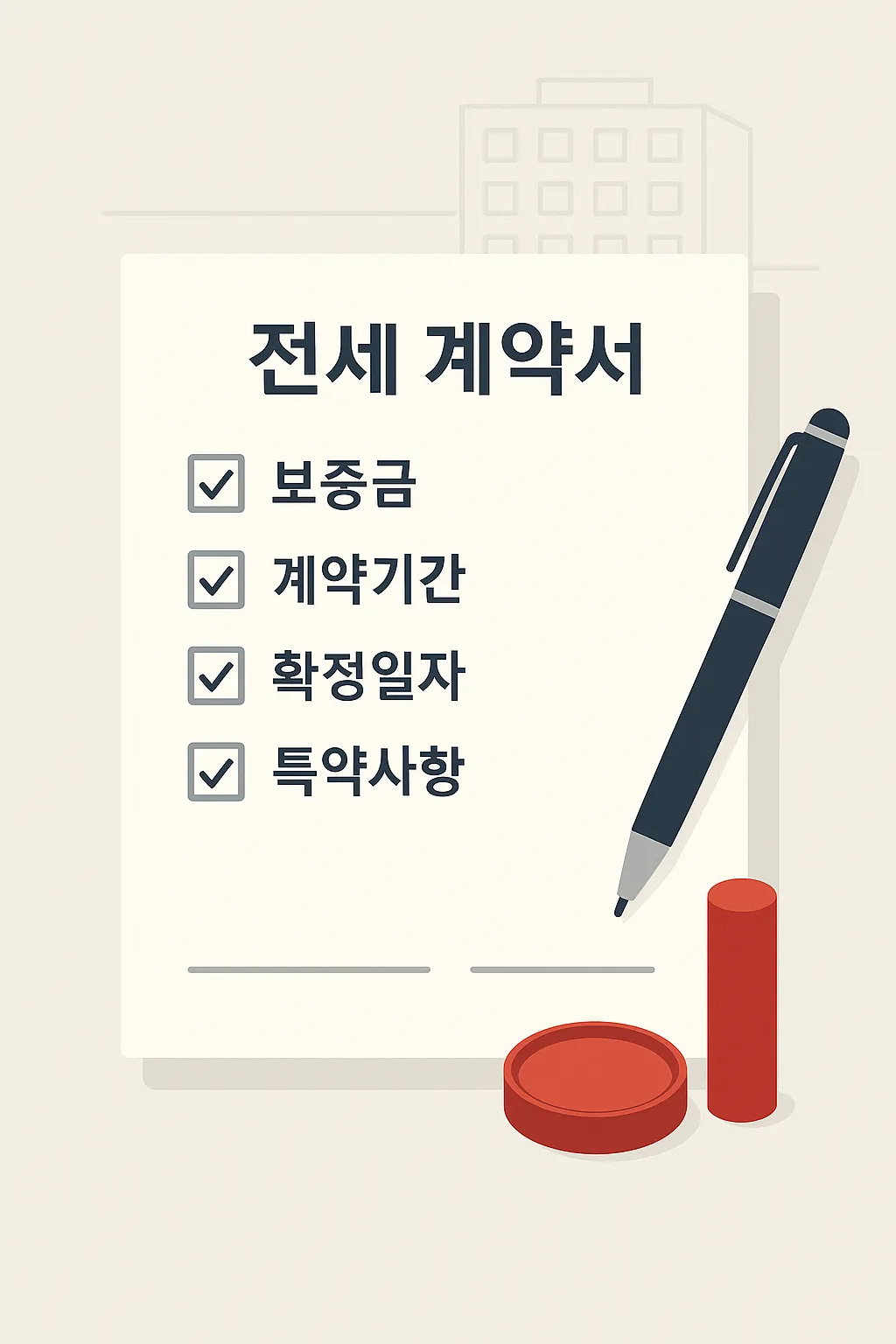 전세 계약 조건 체크 하기