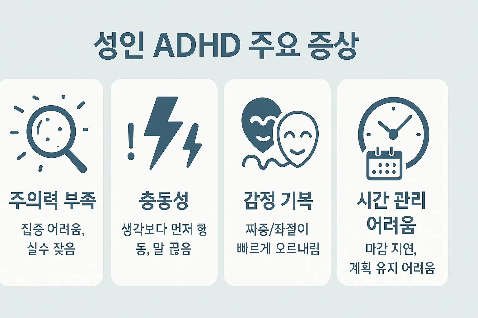 성인 ADHD의 주요 증상