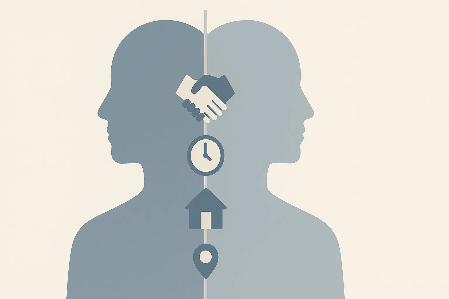 인간관계 속 "건강한 경계"를 보여주는 최소한의 인포그래픽 