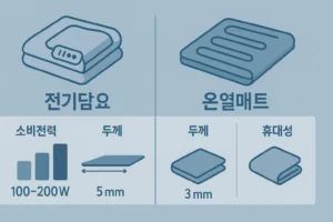 전기담요와 온열매트 작동방식 차이