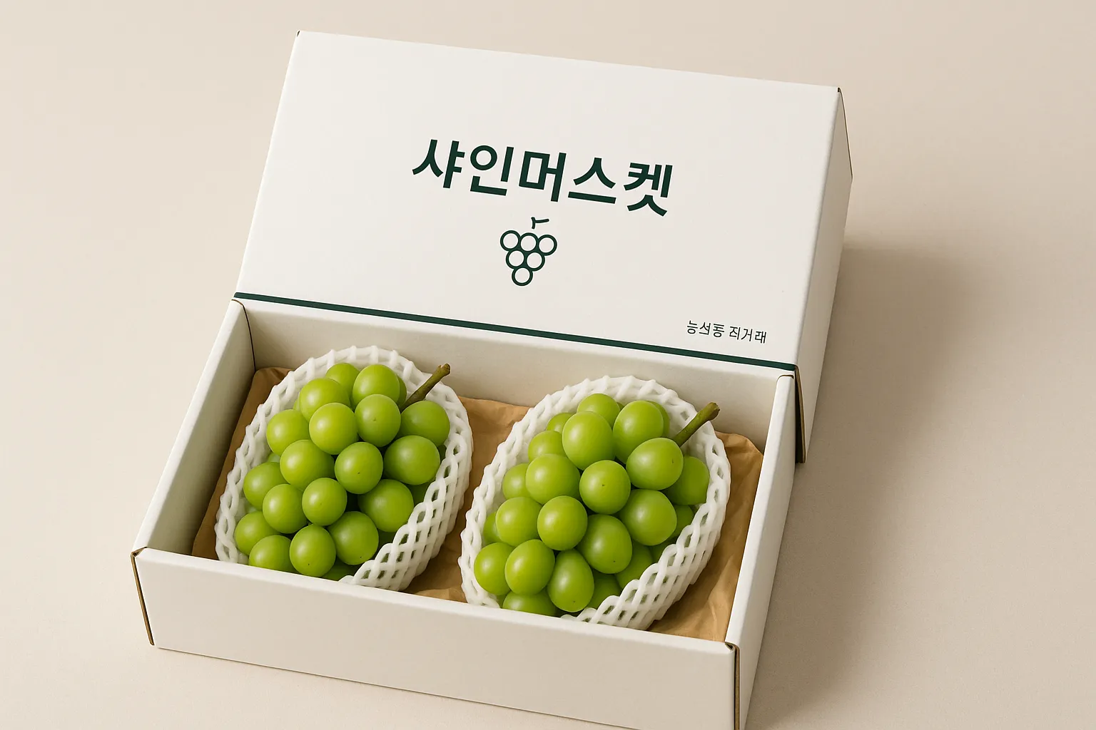 농산물 직거래용 샤인머스켓 상자 디자인