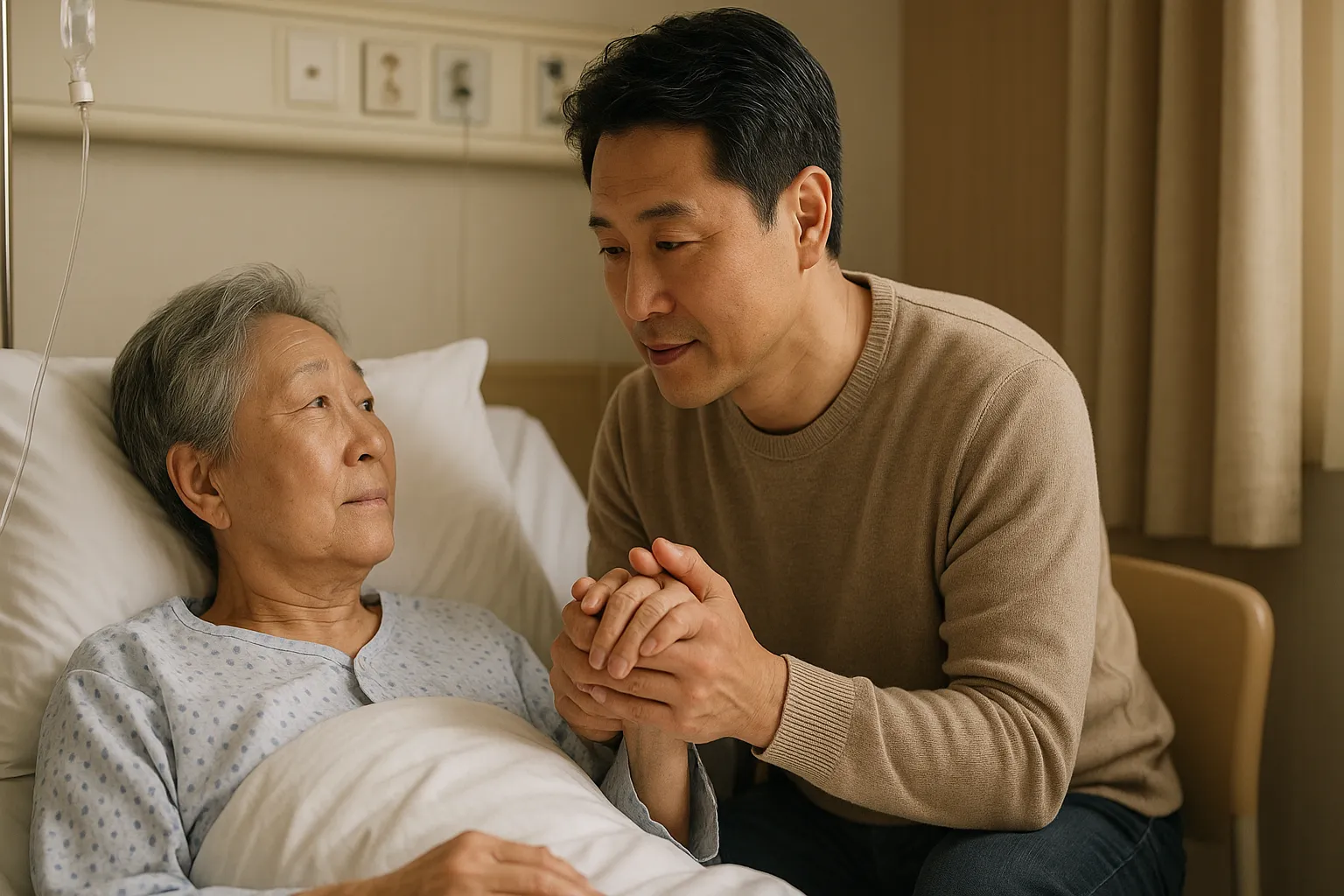 요양 보호사의 간병 모습