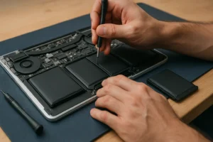 맥북 배터리 교체 장면