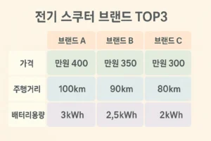 전기 스쿠터 브랜드별 가격