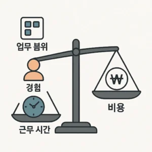 입주 가사도우미 업무 시간 대비 비용