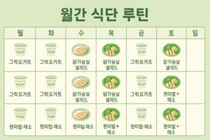 1인 픽셀 라이프 월간 식단표
