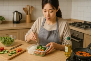 도시락을 싸는 모습 짠테크(식비 절약)