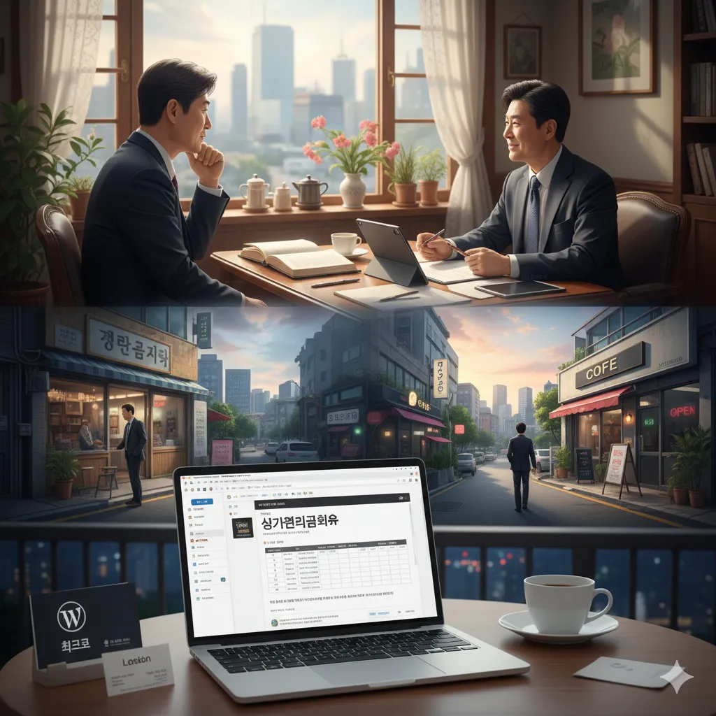 상가권리금회수에 관해서 의논하는 모습