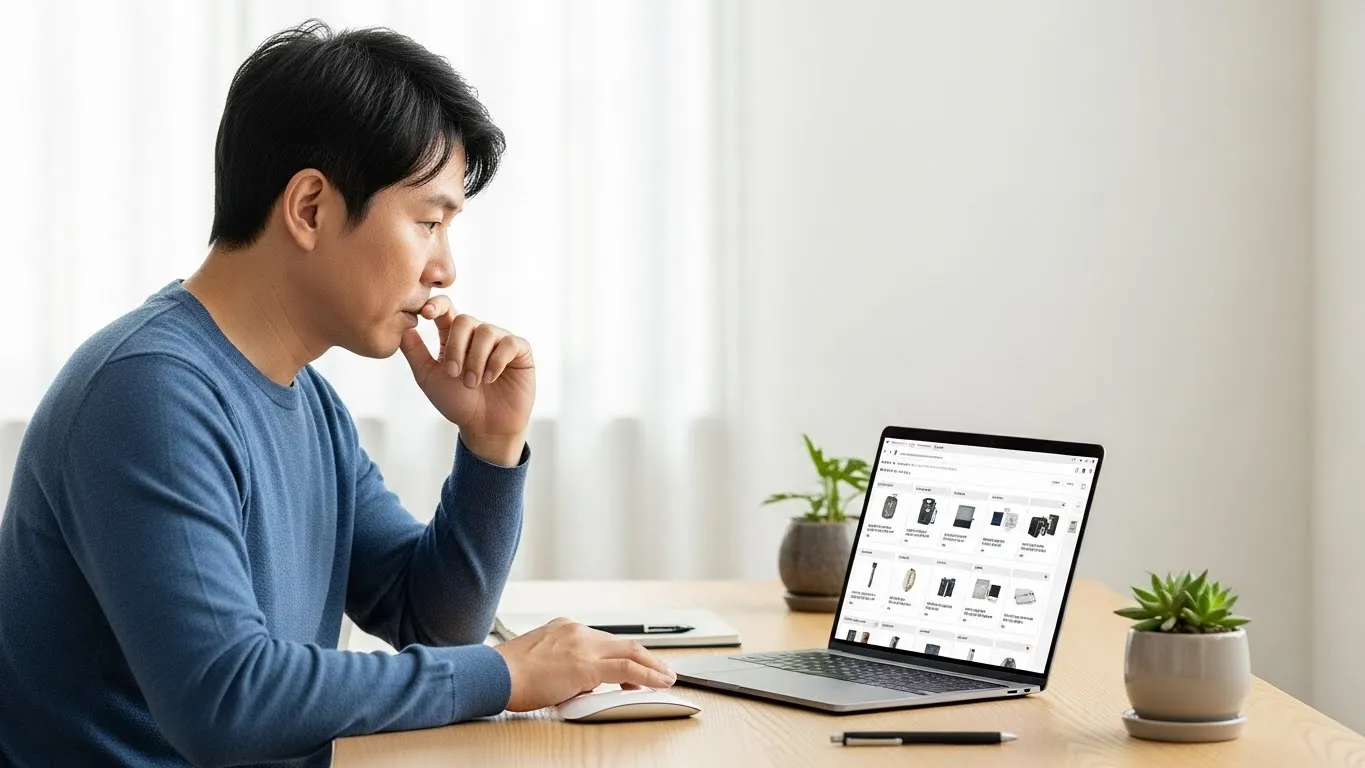 카페에서 전자팩 판매를 위한 작업 중