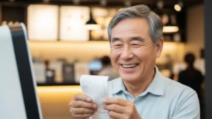 키오스크로 계산하신 어르신