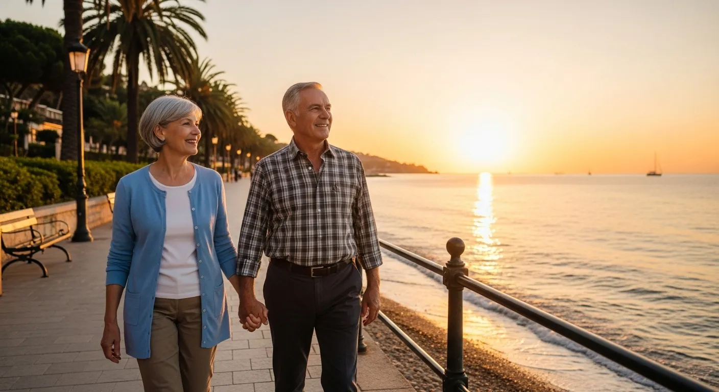시니어 여행지을 둘러 보는 모습