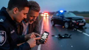 차량 사고시 영상으로 확인하는 모습